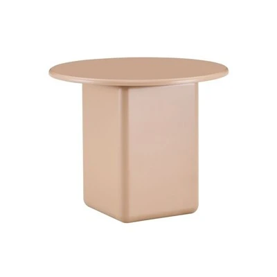 Cream Cube Base Rund Side Sofabord